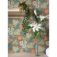 NuWallpaper Sadie Teal Peel & Stick Wallpaper