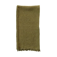Hello Honey® 108" Green Woven Cotton Table Runner with Metallic Gold Thread & Fringe