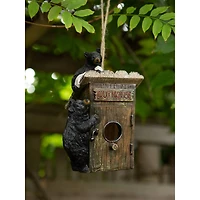 8.5'' Black Bear Outhouse Birdhouse