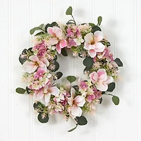 20" Hydrangea & Magnolia Wreath