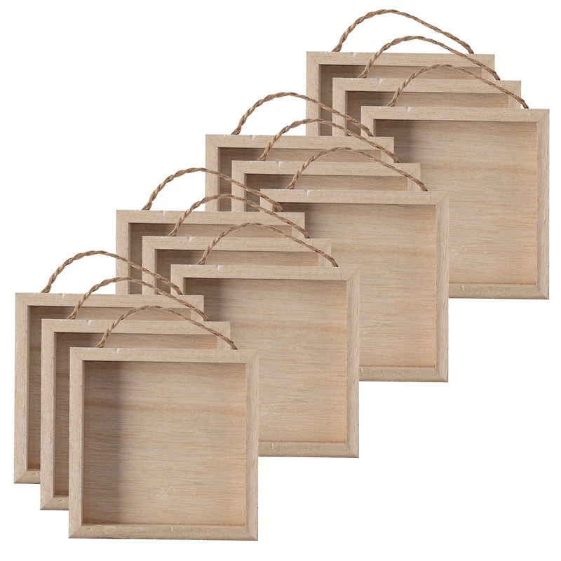24 Pack: Wooden Square 5" x 5" Shadow Box by Make Market®