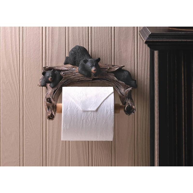 9" Black Bear Toilet Paper Holder