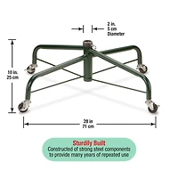 National Tree Company® 28" Folding Tree Stand With Rolling Wheels, 1.25" Pole