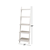 White Wood Traditional Shelving Unit, 69 " x 20 " x 14 "