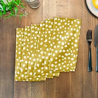 Yellow Painted Spots 10" x 10" Cotton Twill Napkin