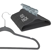 Simplify Slim Velvet Suit Hangers in Black, 100ct
