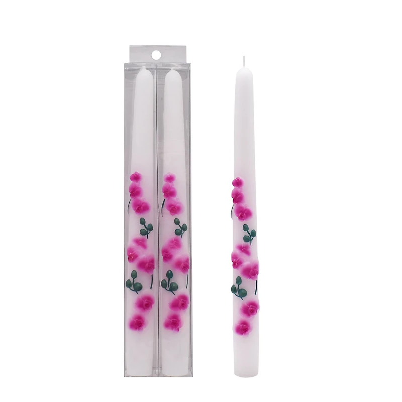 10" White & Pink Orchid Taper Candles, 2ct. by Ashland®