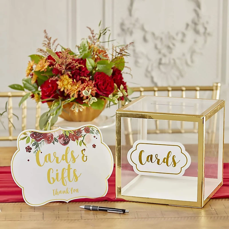Kate Aspen® Gold Frame Acrylic Collapsible Card Box