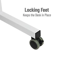 Mind Reader Woodland Collection White Adjustable Mobile Sit & Stand Laptop Desk