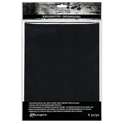 Tim Holtz® Distress® 8.5" x 11" Black Heavystock, 5ct.