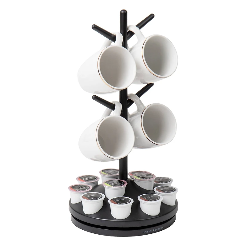 Mind Reader Anchor Collection Black Single Serve Pod Organizer & Mug Tree