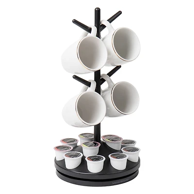Mind Reader Anchor Collection Black Single Serve Pod Organizer & Mug Tree