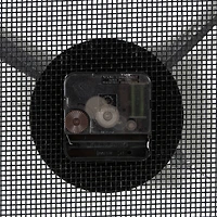 Industrial Black Metal & Gray Mesh Wall Clock