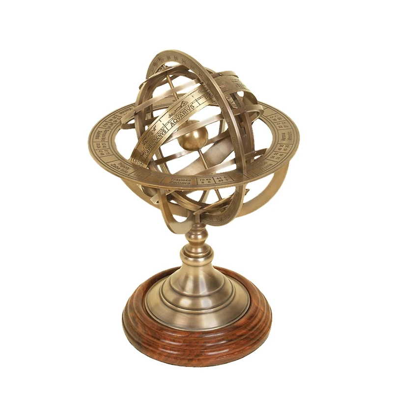 11" Brass Coastal Globe