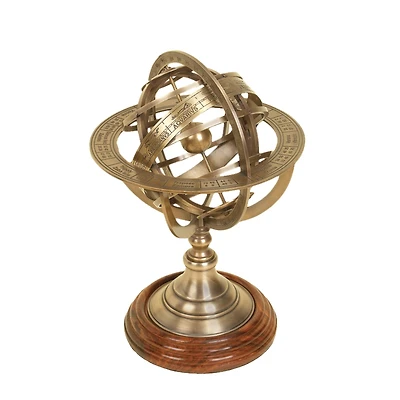 11" Brass Coastal Globe