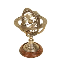 11" Brass Coastal Globe