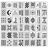 12 Pack: Patterns & Phrases Stencils by Craft Smart®, 3.5" x 4.5"