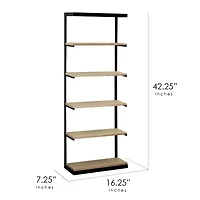 3.5ft. Wood & Metal 6 Tier Wall Mounted Shelving Unit