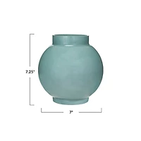 Hello Honey® 7.25" Blue Round Glass Opaque Vase
