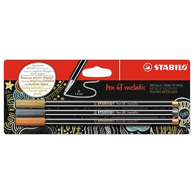 Stabilo® Pen 68 Metallic 3 Color Pen Set