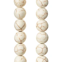 12 Pack:  White Round Howlite Beads, 10mm by Bead Landing™