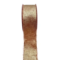 1.5" x 12ft. Metallic Blush Chiffon with Frayed Edges Ribbon by Celebrate It®