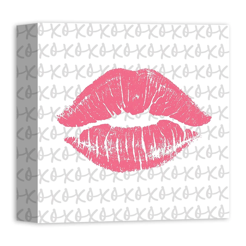 Valentine Pink Kiss Canvas Wall Art