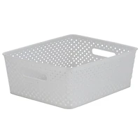 Simplify Medium Resin Wicker Storage Bin