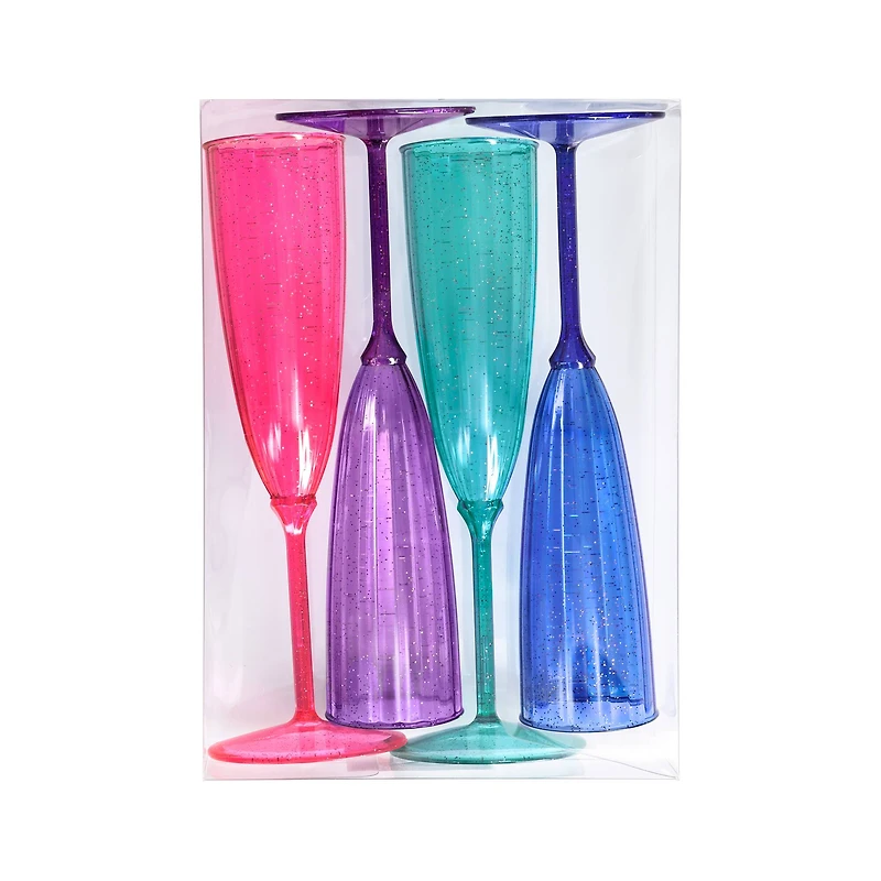 5oz. Plastic Champagne Flute Glasses, 4ct. by Ashland®