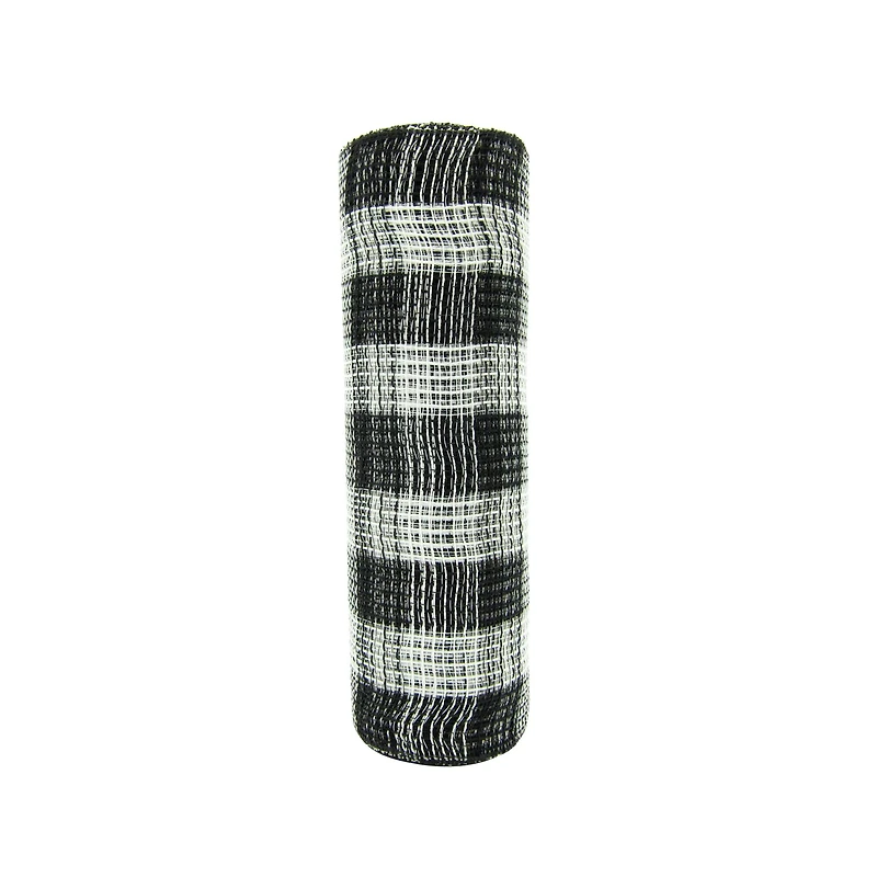10" x 19ft. Black & White Buffalo Check Mesh by Celebrate It™