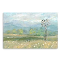 Country Meadow Windmill Landscape Canvas Giclee