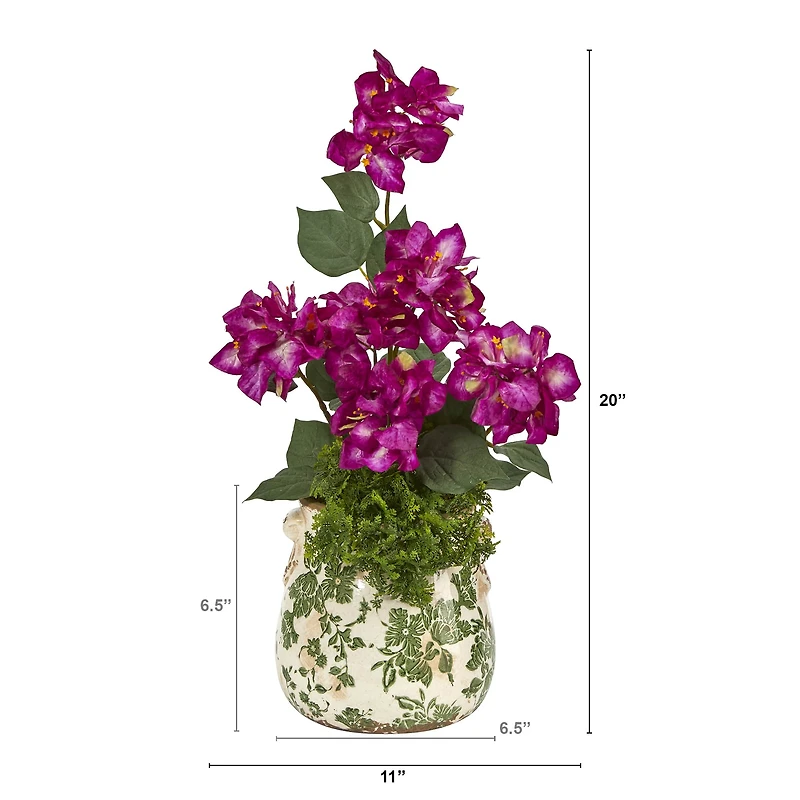 20'' Purple Bougainvillea Arrangement in Floral Vase