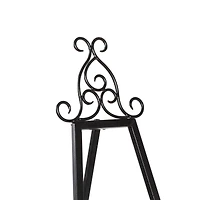 Traditional Black Iron Floor Easel, 46" x 21" x 22"