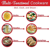 Brentwood 1.9qt. 600-Watt Stainless Steel Cordless Electric Hot Pot Cooker & Food Steamer With Swivel Base