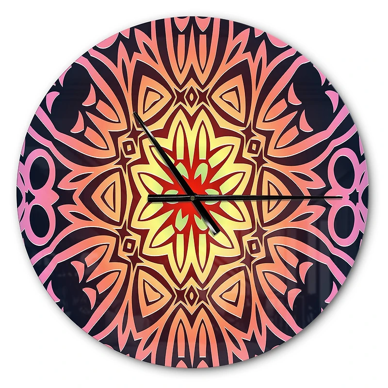 Designart 'Abstract Geometric Flower Modern Wall Clock