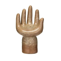 Hello Honey® 8.5" Brown Decorative Stoneware Hand with Reactive Glaze & Footed Base