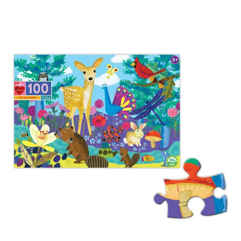 eeBoo Life on Earth 100 Piece Puzzle