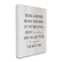 Stupell Industries Being a Mother Funny Phrase Up All Night Canvas Wall Art