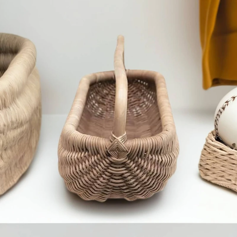 Hello Honey® Natural Hand-Woven Rattan Basket with Handle