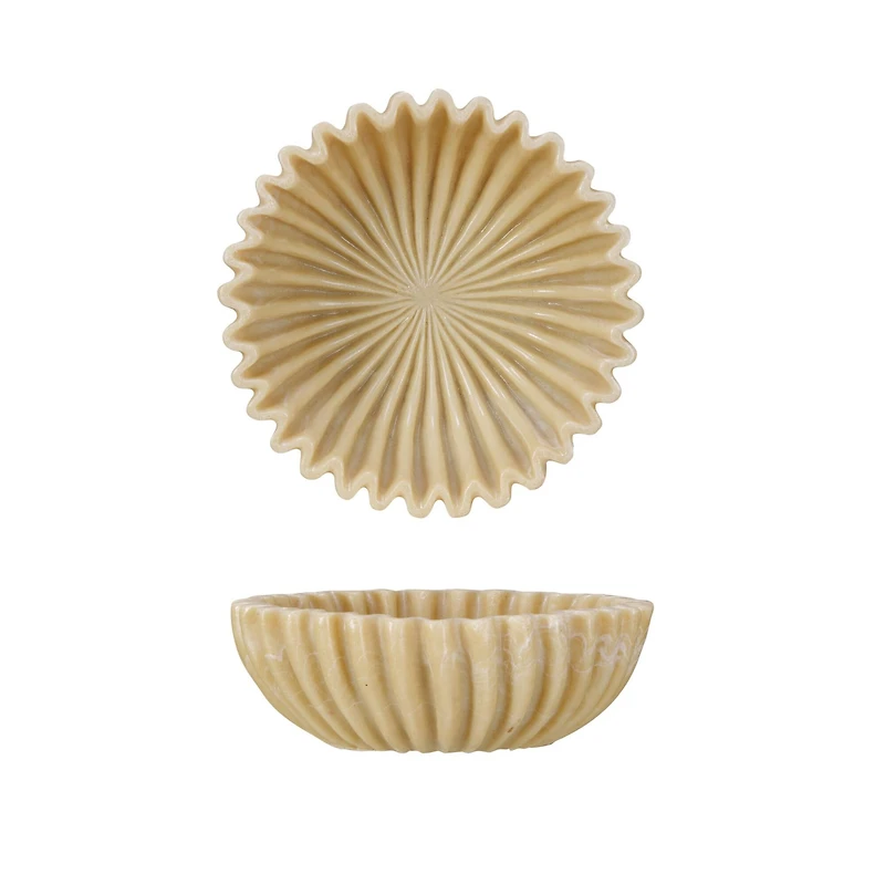 Hello Honey® 8" Beige Decorative Pleated Bowl