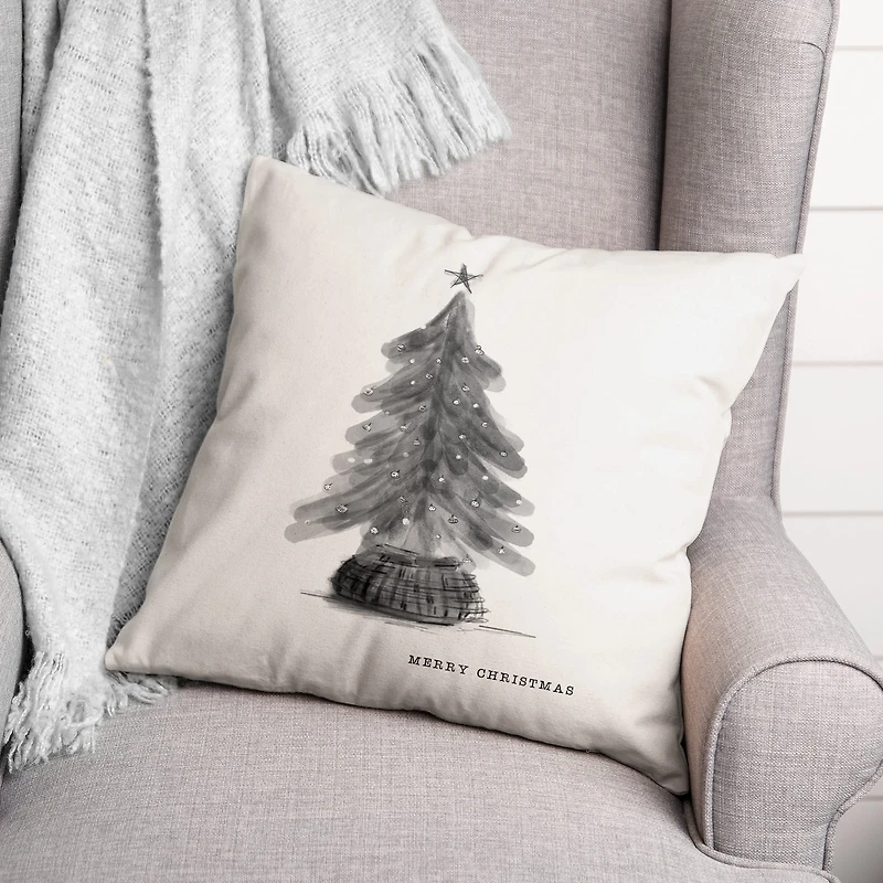 Neutral Christmas Tree 18" x 18" Indoor/Outdoor Pillow