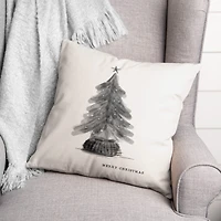 Neutral Christmas Tree 18" x 18" Indoor/Outdoor Pillow