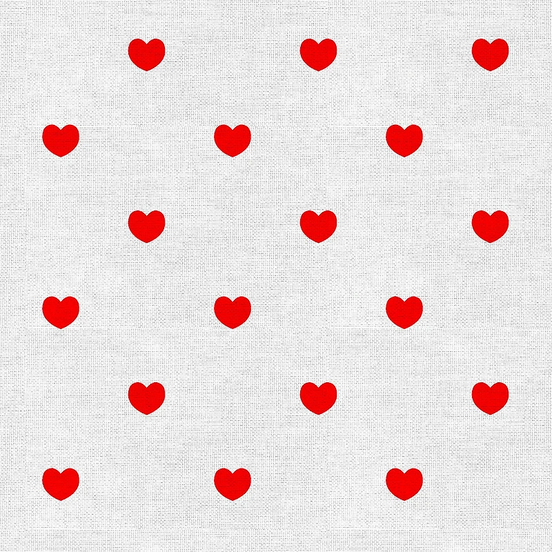 Fabric Editions White Hearts Cotton Fabric