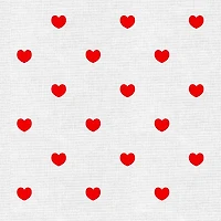 Fabric Editions White Hearts Cotton Fabric