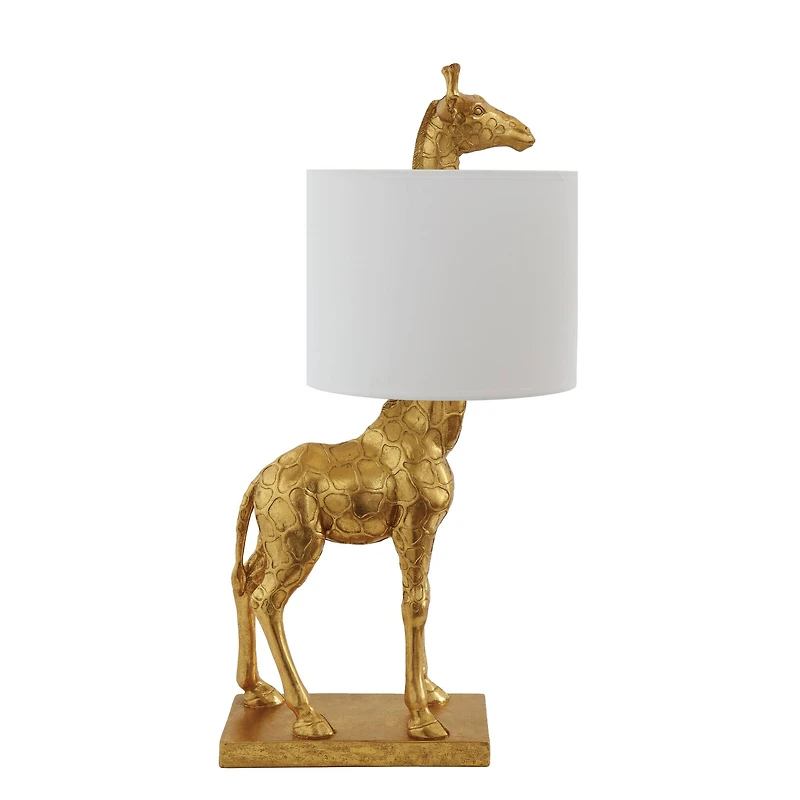 Hello Honey® 27.8" Gold Giraffe Lamp with Linen Shade