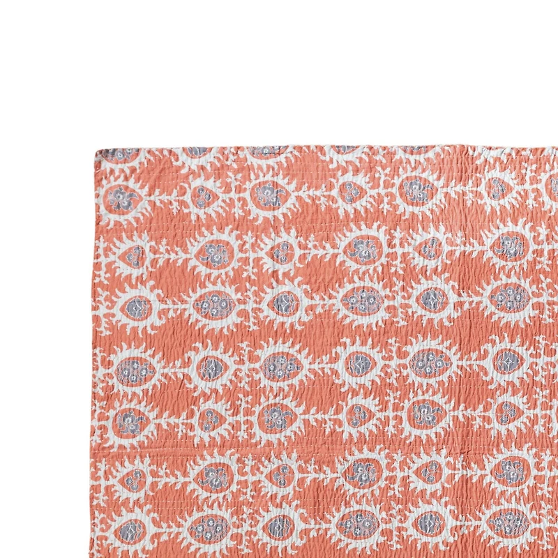 Hello Honey® 60" Orange Patterned Cotton Voile Throw
