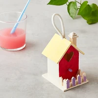 12 Pack: 4.5" Wood Heart Birdhouse with Fence by Make Market®