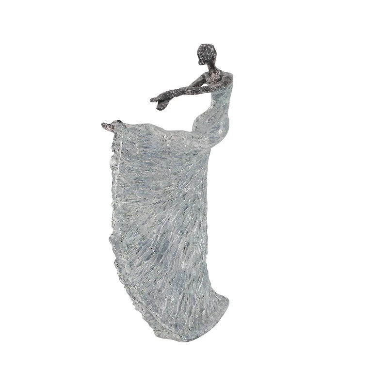 16" Gray Traditional Ballerina Sculpture