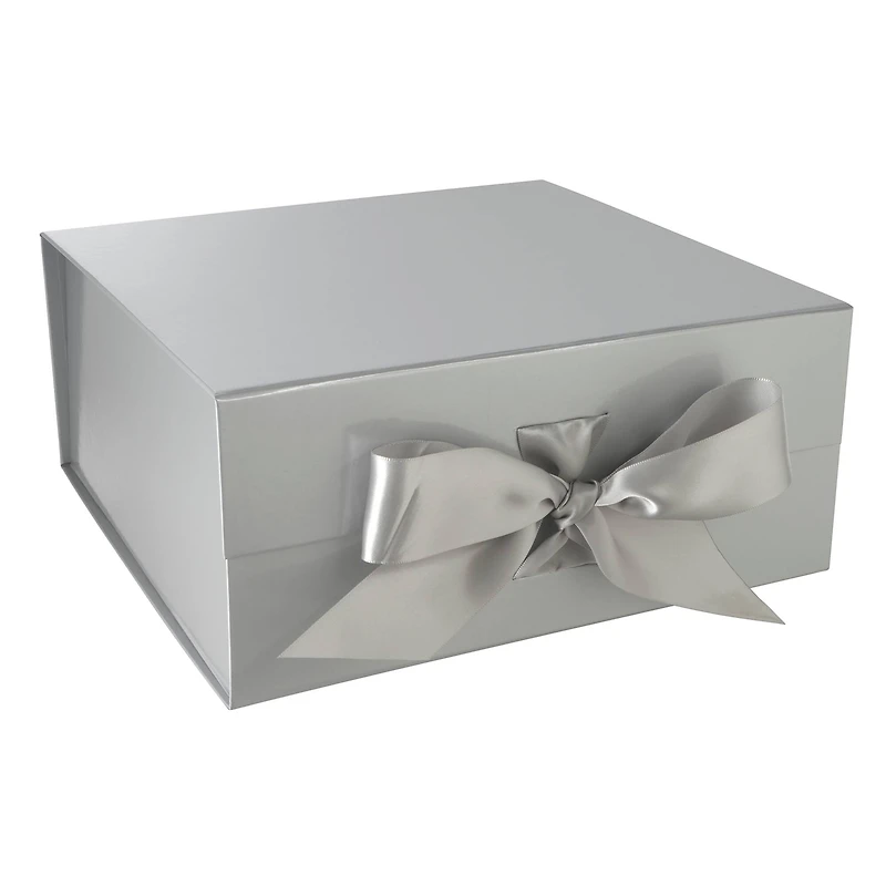 Large Silver Collapsible Ribbon Box by Celebrate It®