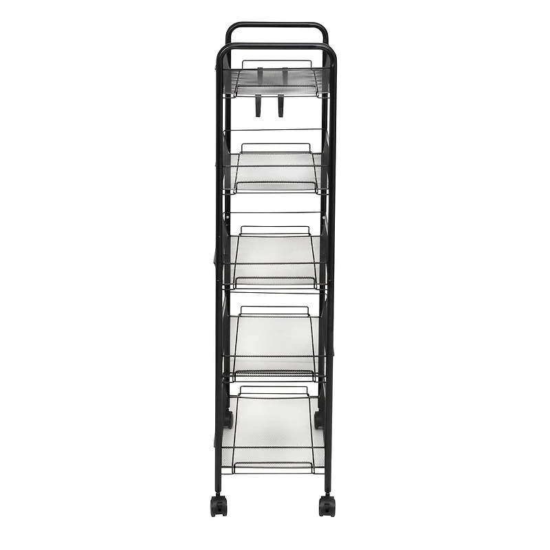 Honey Can Do Black 5-Tier Rolling Storage Cart